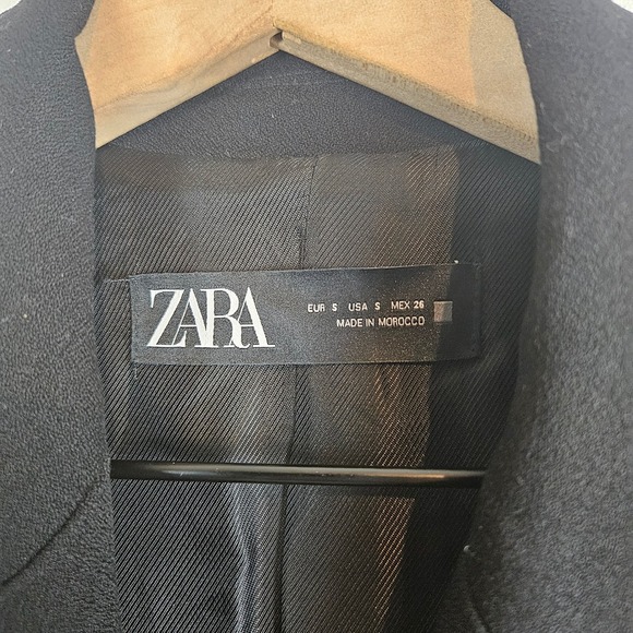 Zara‎ Tailored Double Breasted blazer with shoulder pads, black, size S - Picture 3 of 5